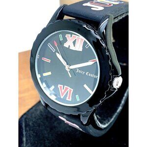 Juicy By Juicy Couture Women's Watch JC/1003 Quartz Black Dial Rubber Band 38mm